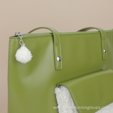 2021 New Trendy Women Handbag Wholesale PU Leather Large Capacity Ladies Black Tote Hand Bag